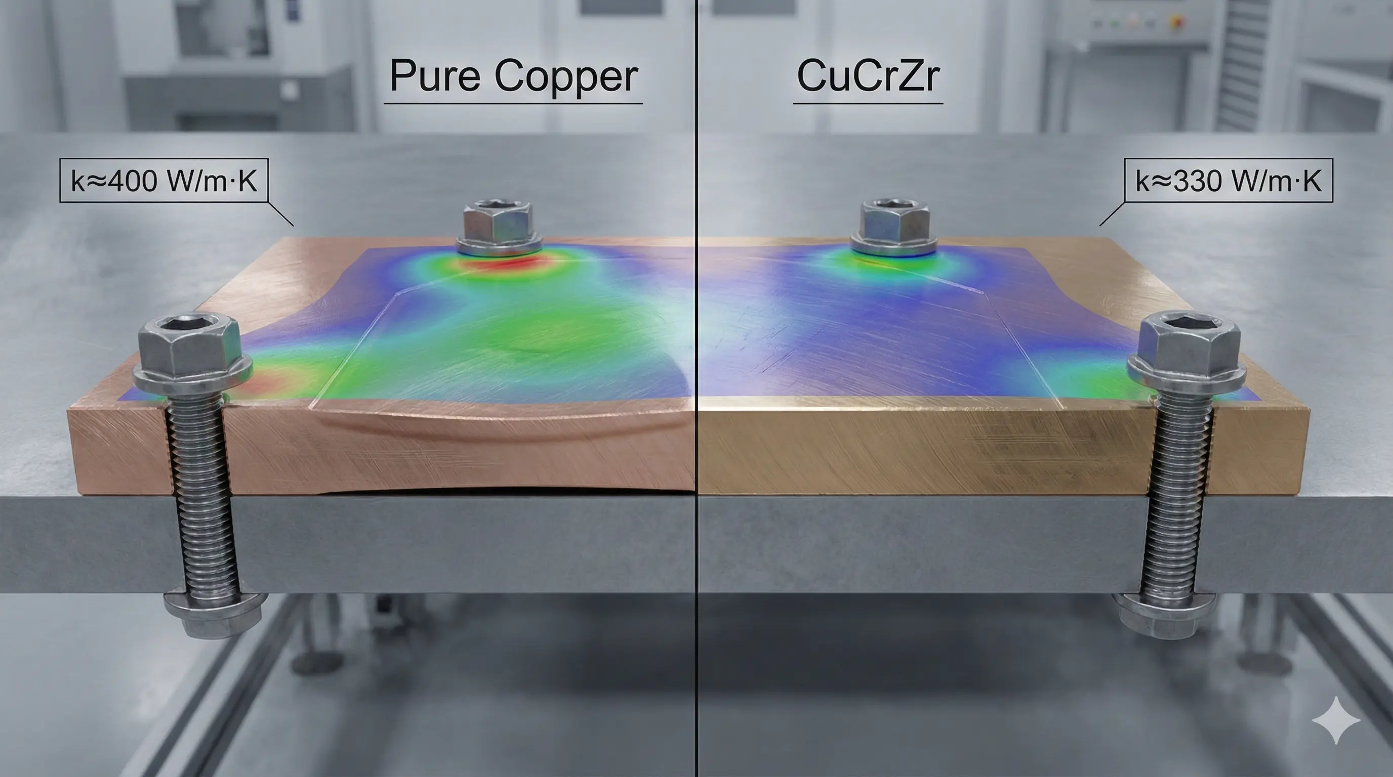 Pure Copper vs CuCrZr Heat Sinks
