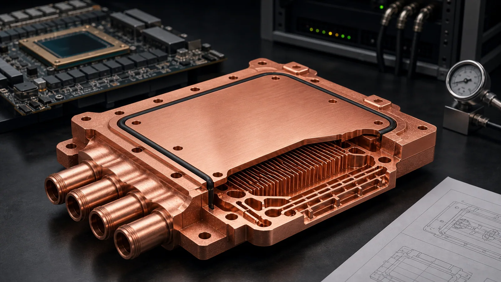 3D Printed Copper Cold Plates for AI Accelerators
