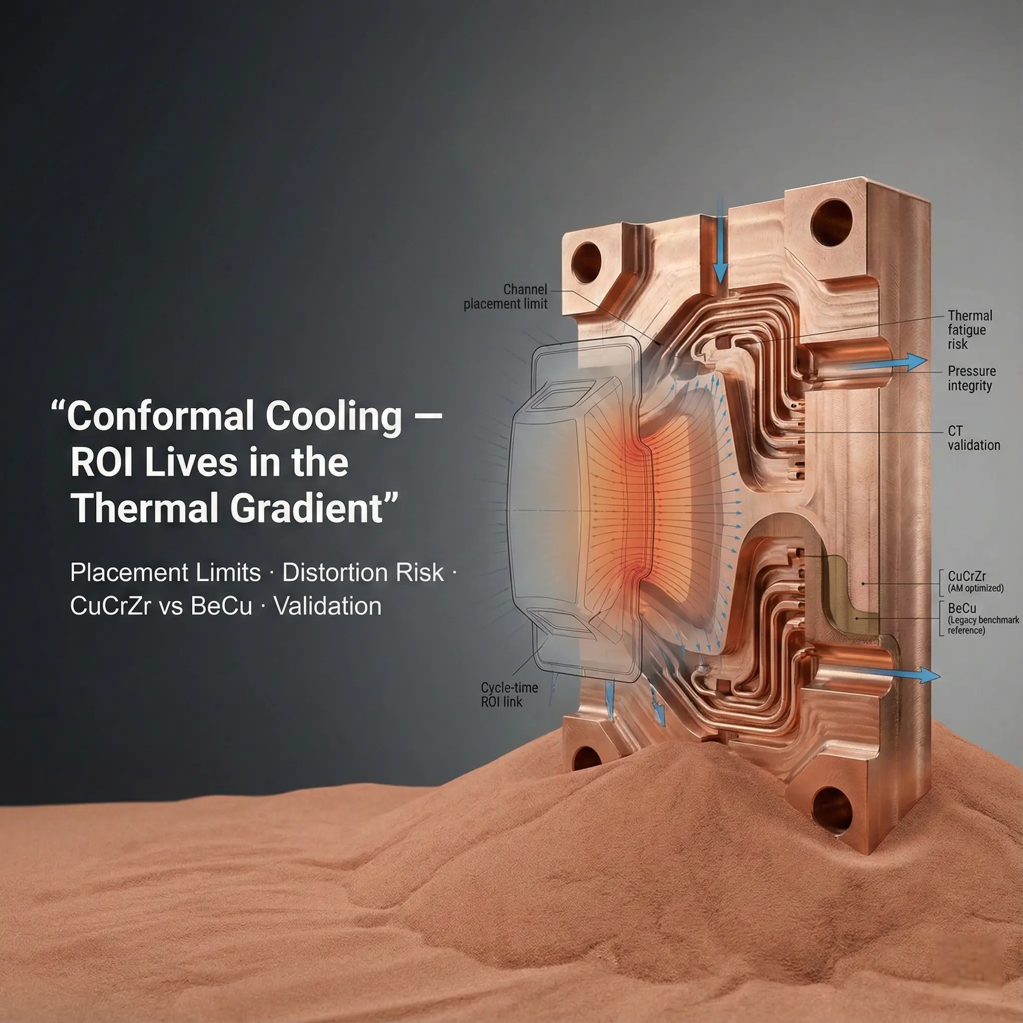 Copper AM Conformal Cooling Mold Inserts