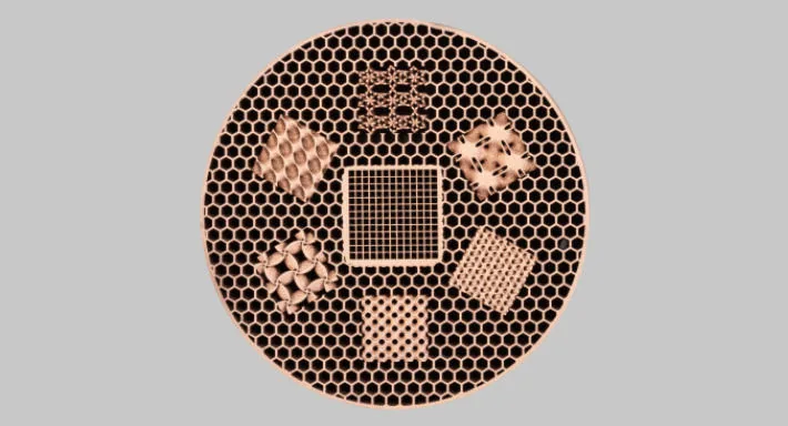 Copper honeycomb and lattice heat-exchange geometry